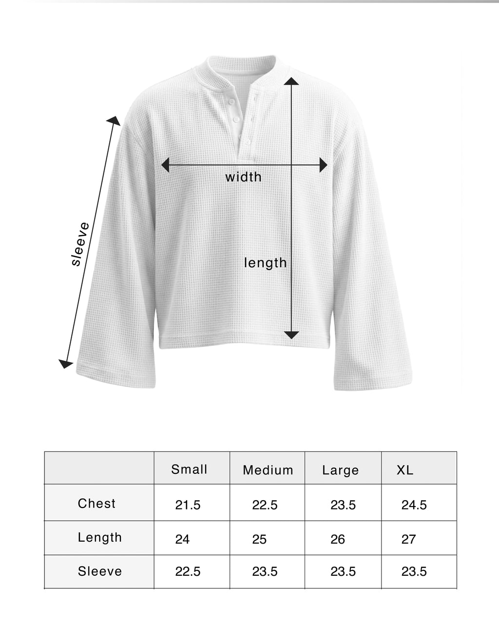 Waffle Henley Long Sleeves Red