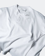 Waffle Henley Long Sleeves White