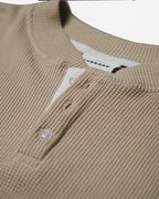 Waffle Henley Long Sleeves Beige